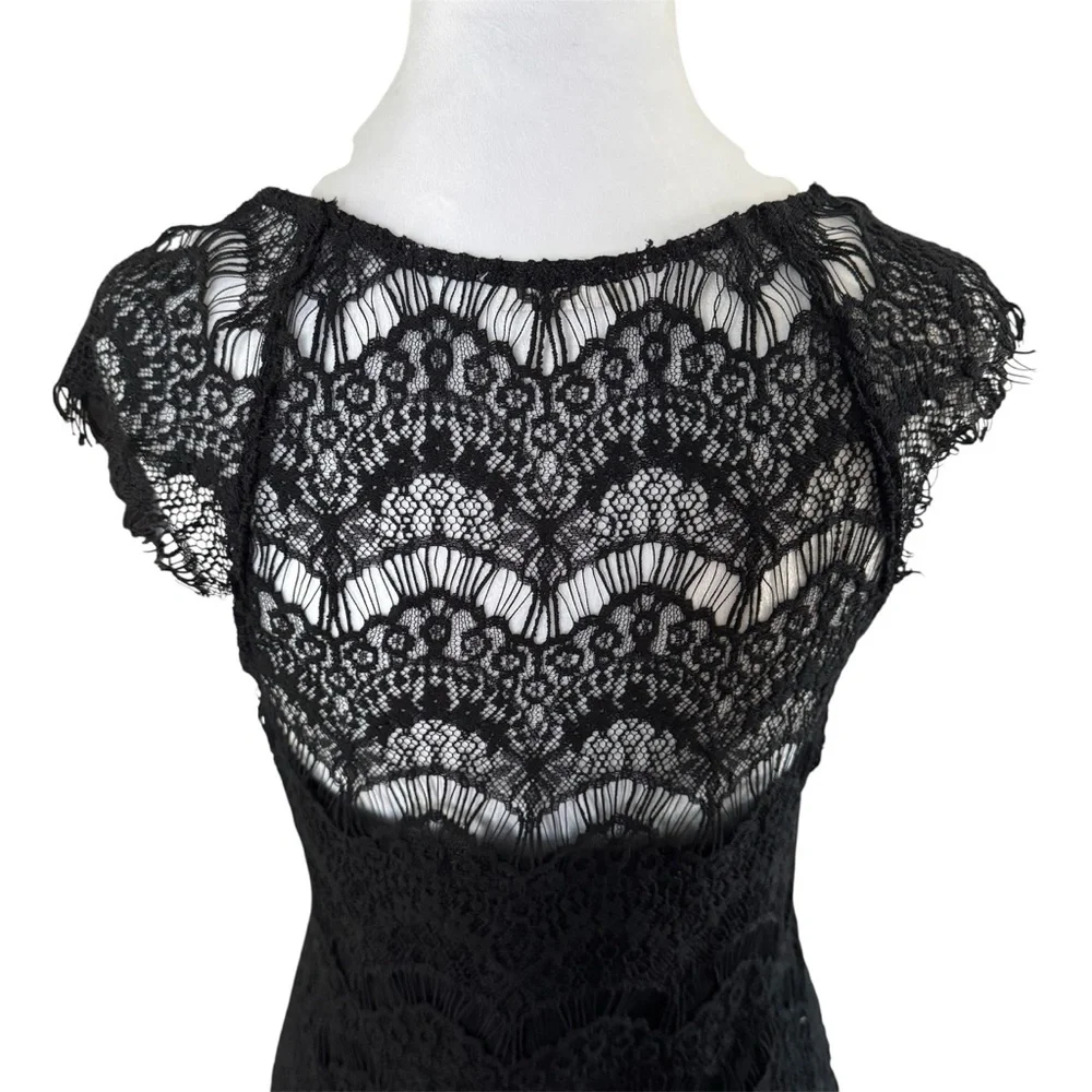 Intimately Free People Peekaboo Lace Hi-Low Dress | Black | S - Picture 7 of 13